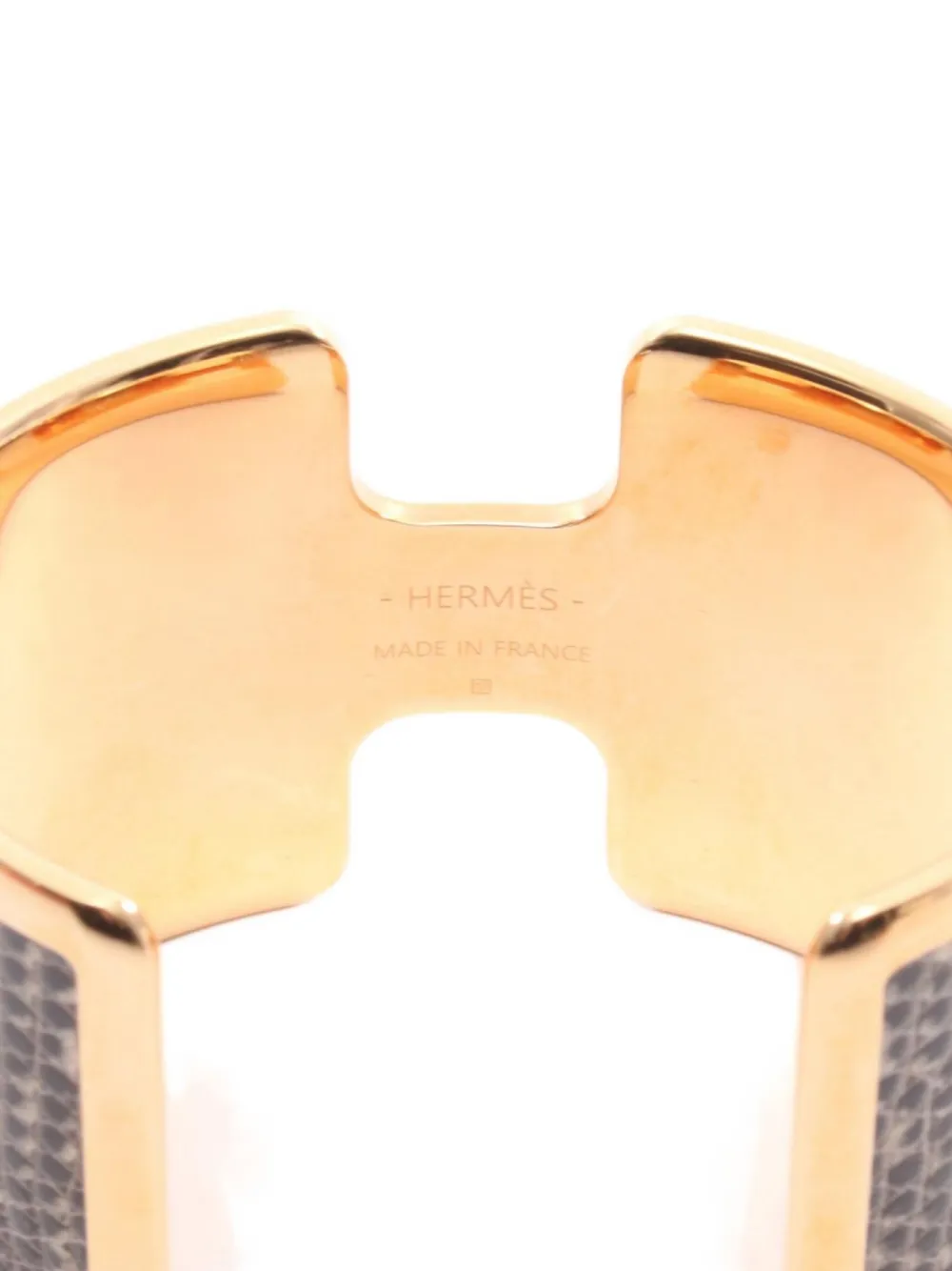 Pre-owned Hermes 2010s Olympe H-shaped Bangle In Gold