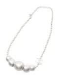 CHANEL Pre-Owned 1980s coco mark pearl necklace - Silver
