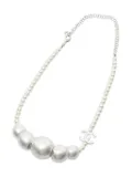 CHANEL Pre-Owned 1980s coco mark pearl necklace - Silver
