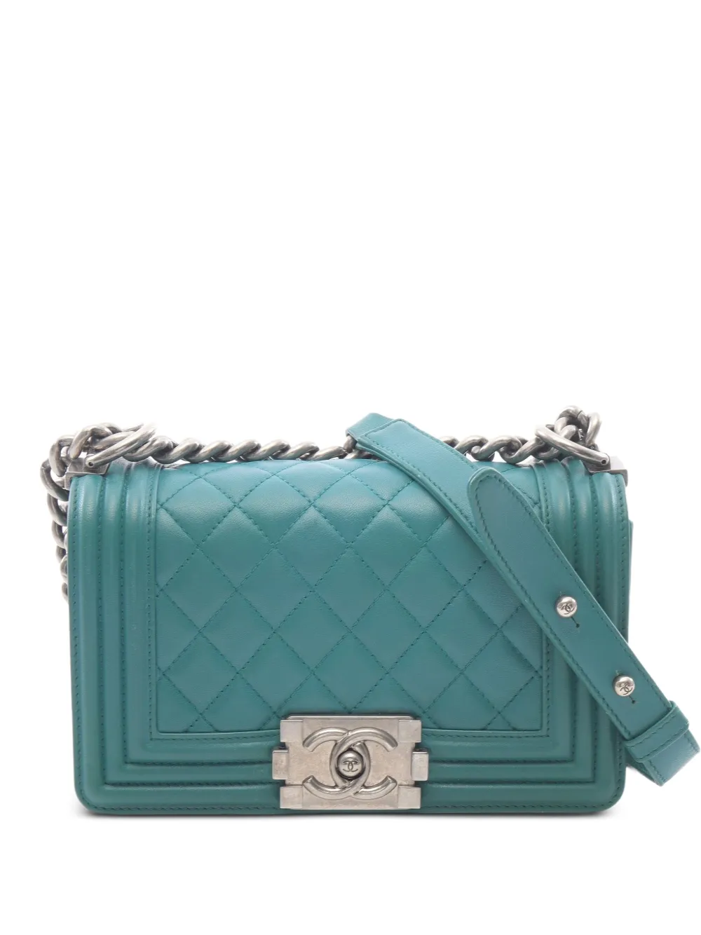 CHANEL Pre-Owned 2014 quilted chain shoulder bag | Green | Image 1