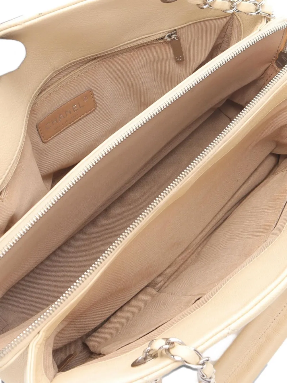 Pre-owned Chanel 2010-2011 Coco-mark Quilted Chain Shoulder Bag In Neutral