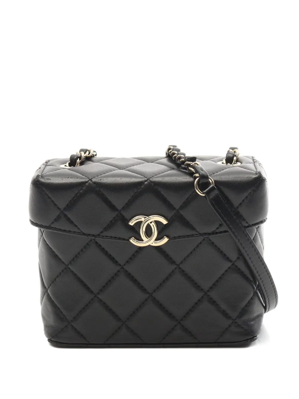 CHANEL Pre-Owned 2021 マトラッセ スモール ボックス ショルダーバッグ - ブラック CHANEL Pre-Owned 2021 マトラッセ スモール ボックス ショルダーバッグ - ブラック