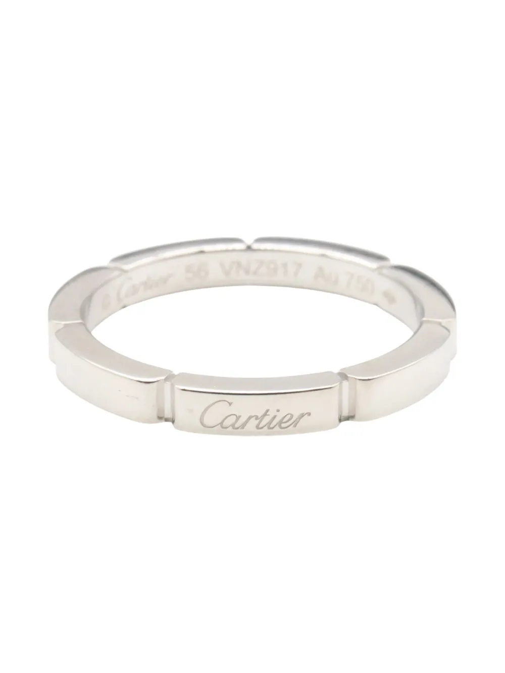 Pre-owned Cartier 2010s 18k White Gold Mailon Panthère Ring In Silver