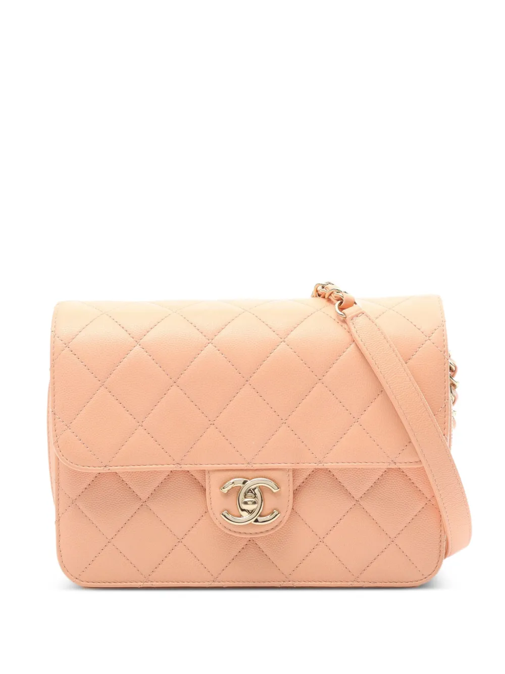CHANEL Pre-Owned 2021 マトラッセ キャビア チェーンショルダーバッグ - ニュートラル CHANEL Pre-Owned 2021 マトラッセ キャビア チェーンショルダーバッグ - ニュートラル