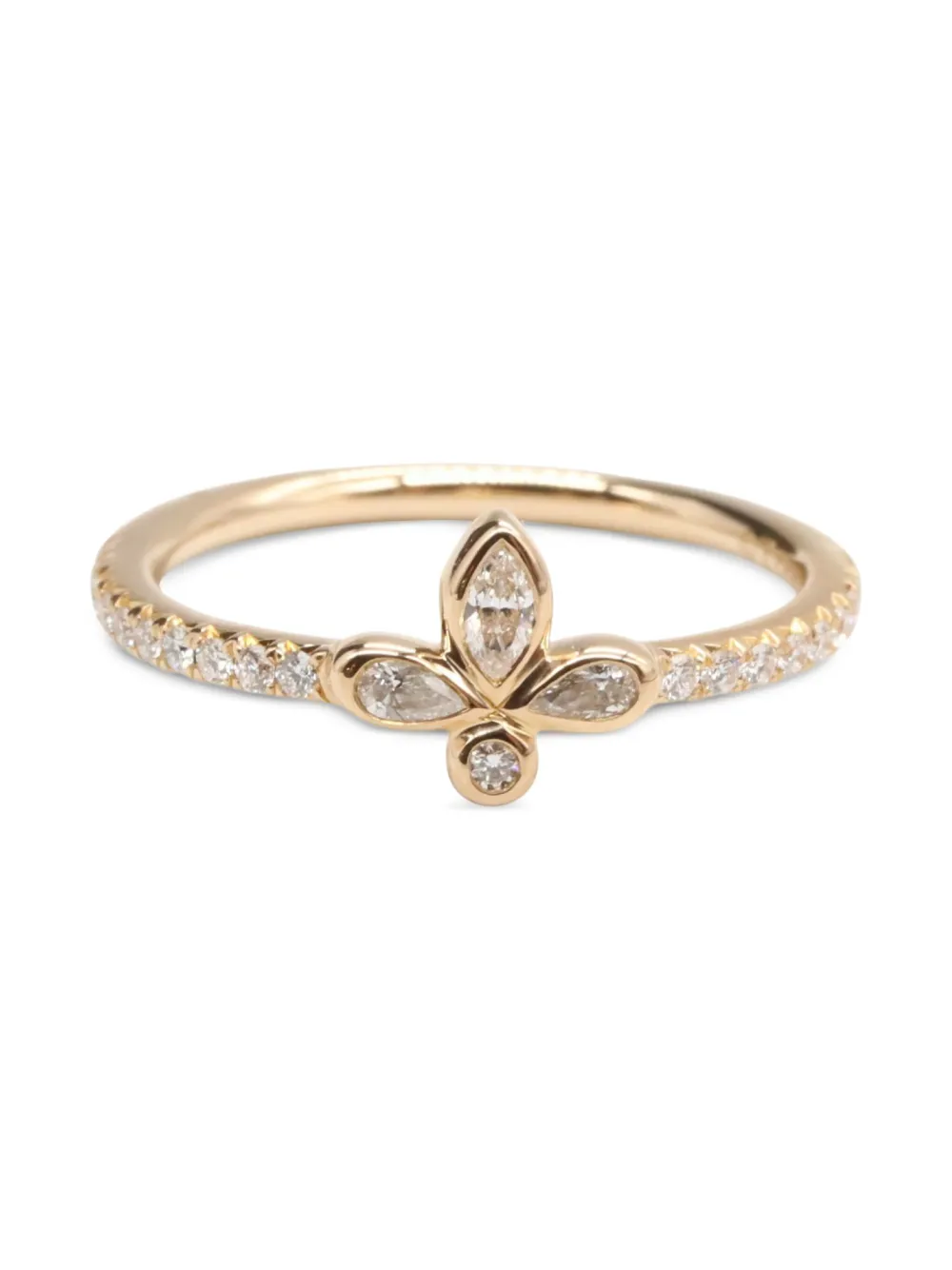 Tiffany & Co. Pre-Owned 2010s 18K rose gold Fleur-de-lis diamond ring ring | Gold | Image 1