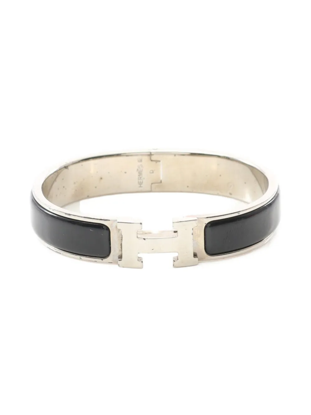 Hermès Pre-Owned 2000s enamel H clasp bangle | Grey | Image 1
