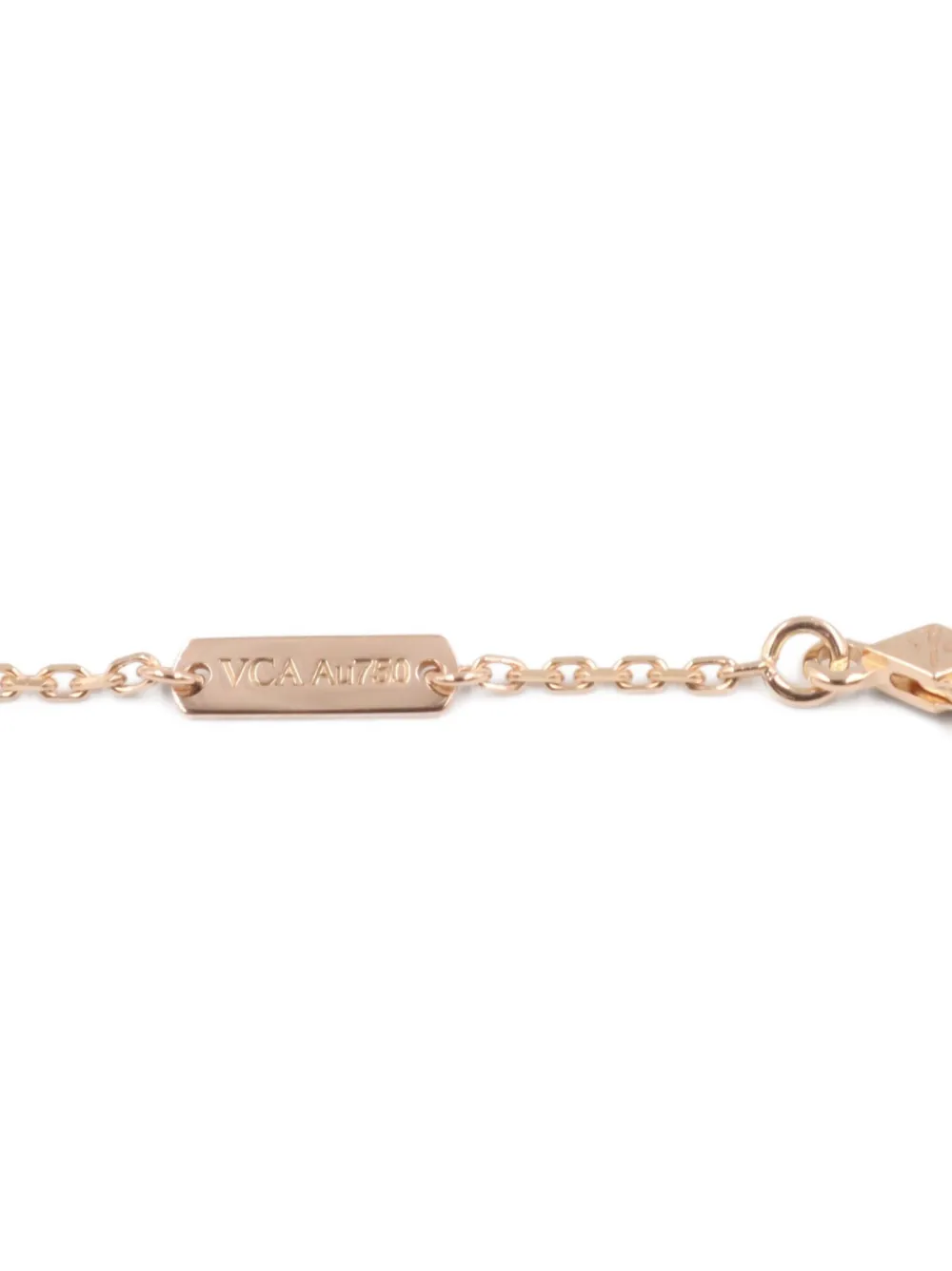 Pre-owned Van Cleef & Arpels 10s 18k Rose Gold Perlée Kurul Necklace In Red