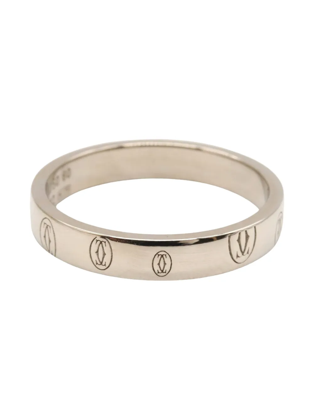 Pre-owned Cartier 2010s 18k White Gold Happy Birthday Ring In Silver