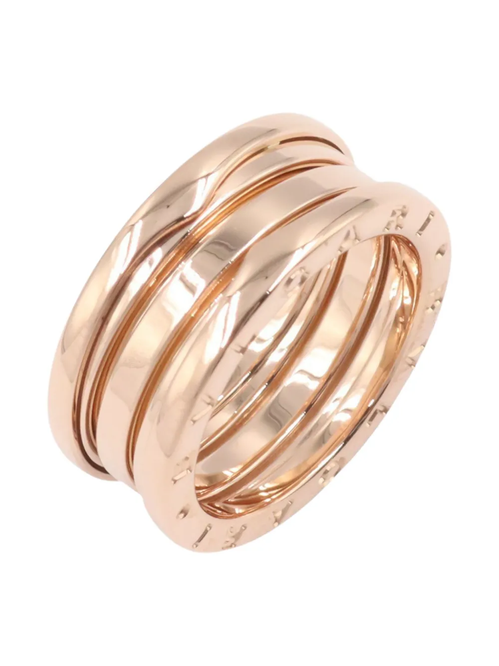 Pre-owned Bvlgari 10s 18k Rose Gold B-zero1 Ring