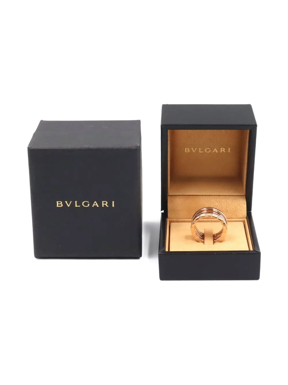Pre-owned Bvlgari 10s 18k Rose Gold B-zero1 Ring