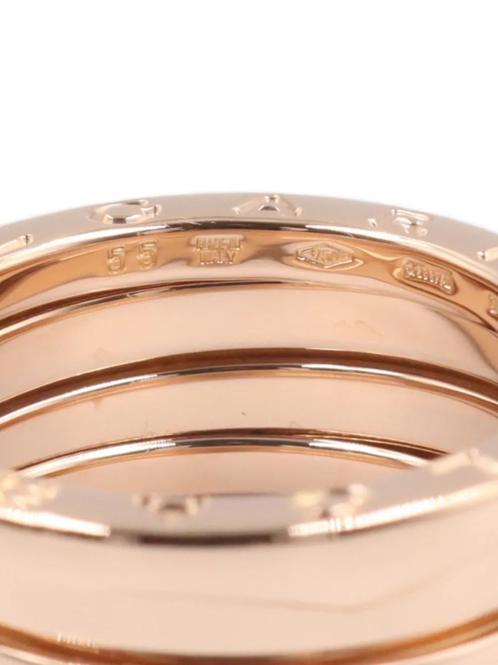Pre-owned Bvlgari 10s 18k Rose Gold B-zero1 Ring