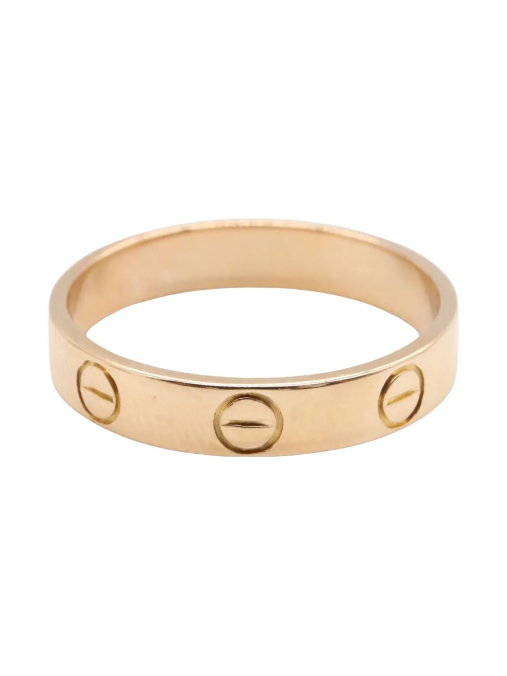 Pre-owned Cartier 10s 18k Rose Gold Mini Love Ring In Yellow