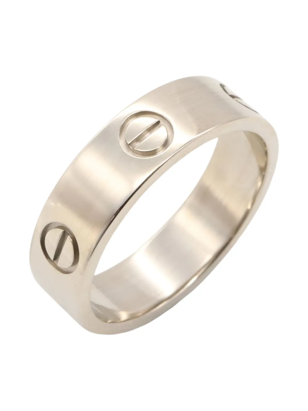 Pre-owned Cartier 2010s 18k White Gold Love Ring In Silver
