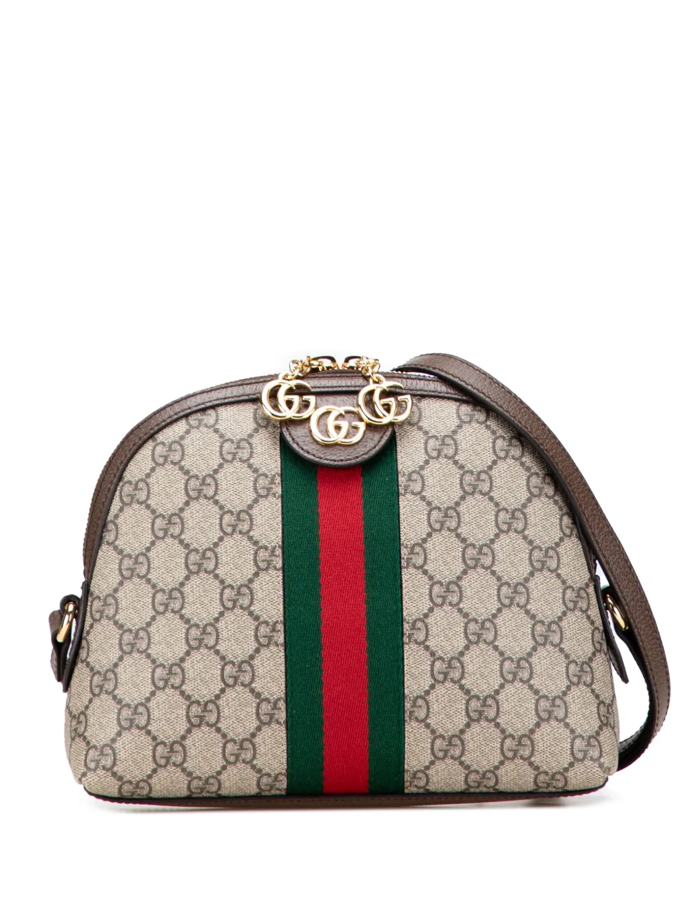 Gucci Pre-Owned 2016-2025 スモール GGスプリーム オフィディア ドーム ショルダーバッグ - ブラウン Gucci Pre-Owned 2016-2025 スモール GGスプリーム オフィディア ドーム ショルダーバッグ - ブラウン