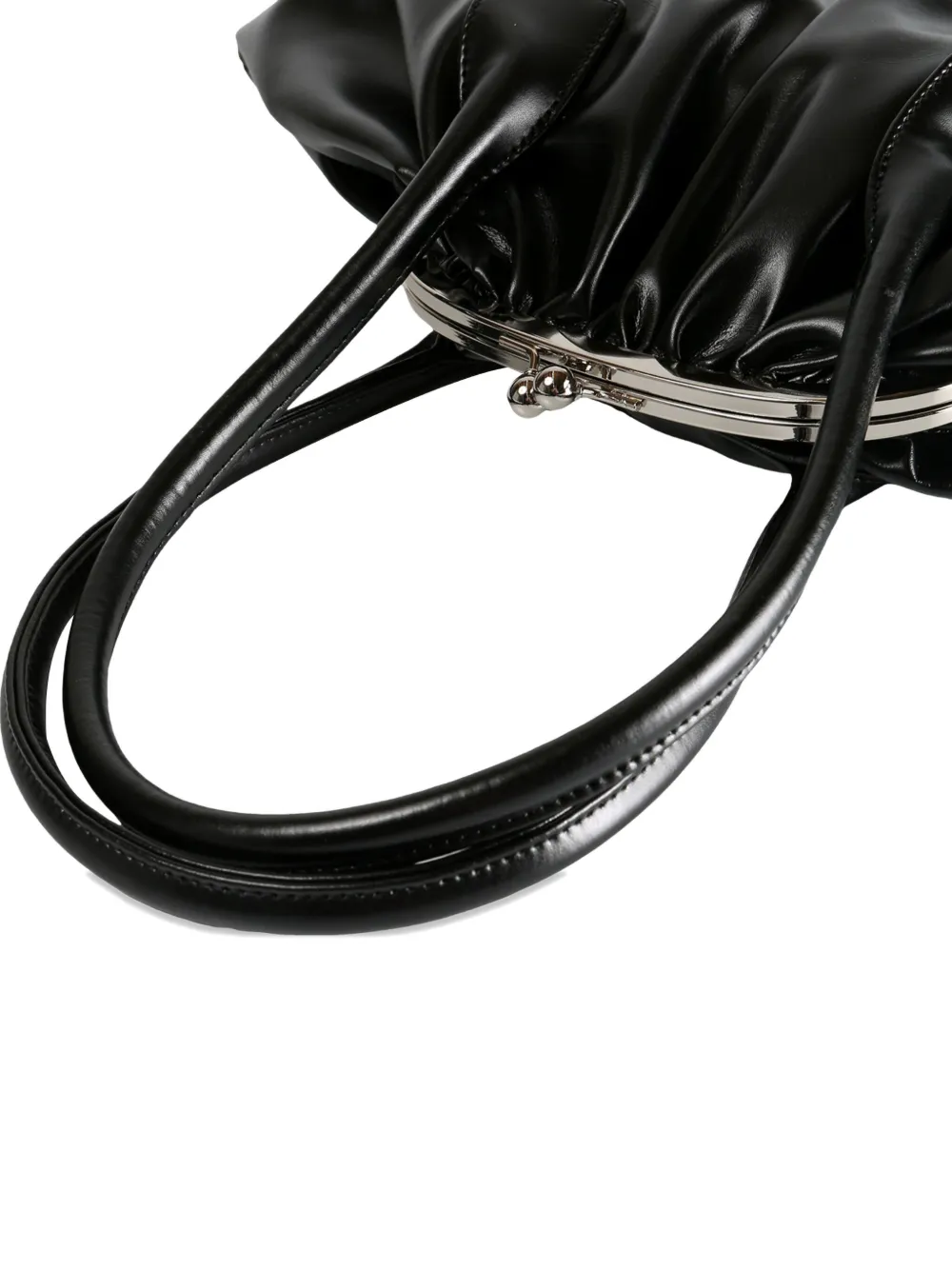 Comme Des Garçons Pleated-clasp Shoulder Bag In Black
