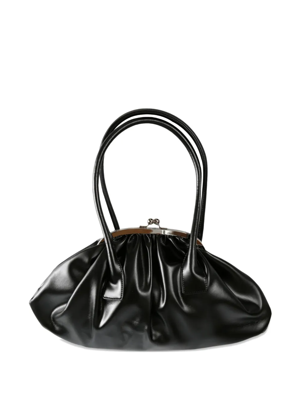 Comme Des Garçons Pleated-clasp Shoulder Bag In Black