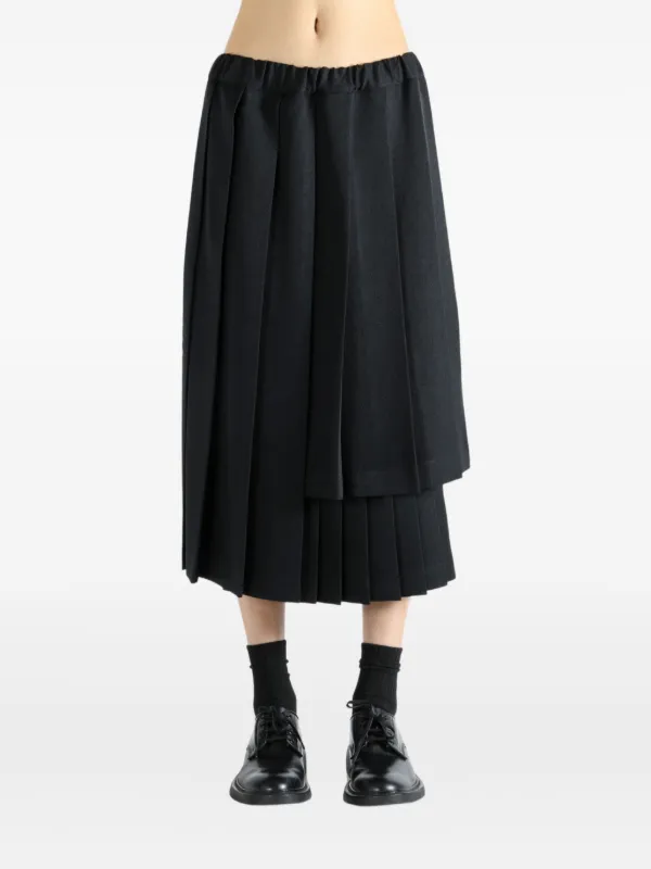 Comme Des Garçons Comme Des Garçons Pleated Asymmetric Midi Skirt