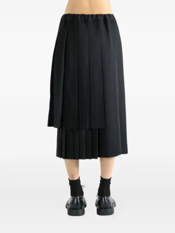 Comme Des Garçons Comme Des Garçons Pleated Asymmetric Midi Skirt