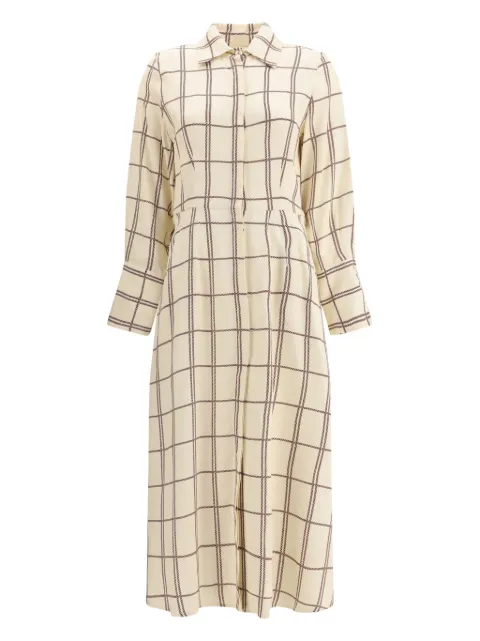 CRIDA Bordeaux checked twill shirt dress