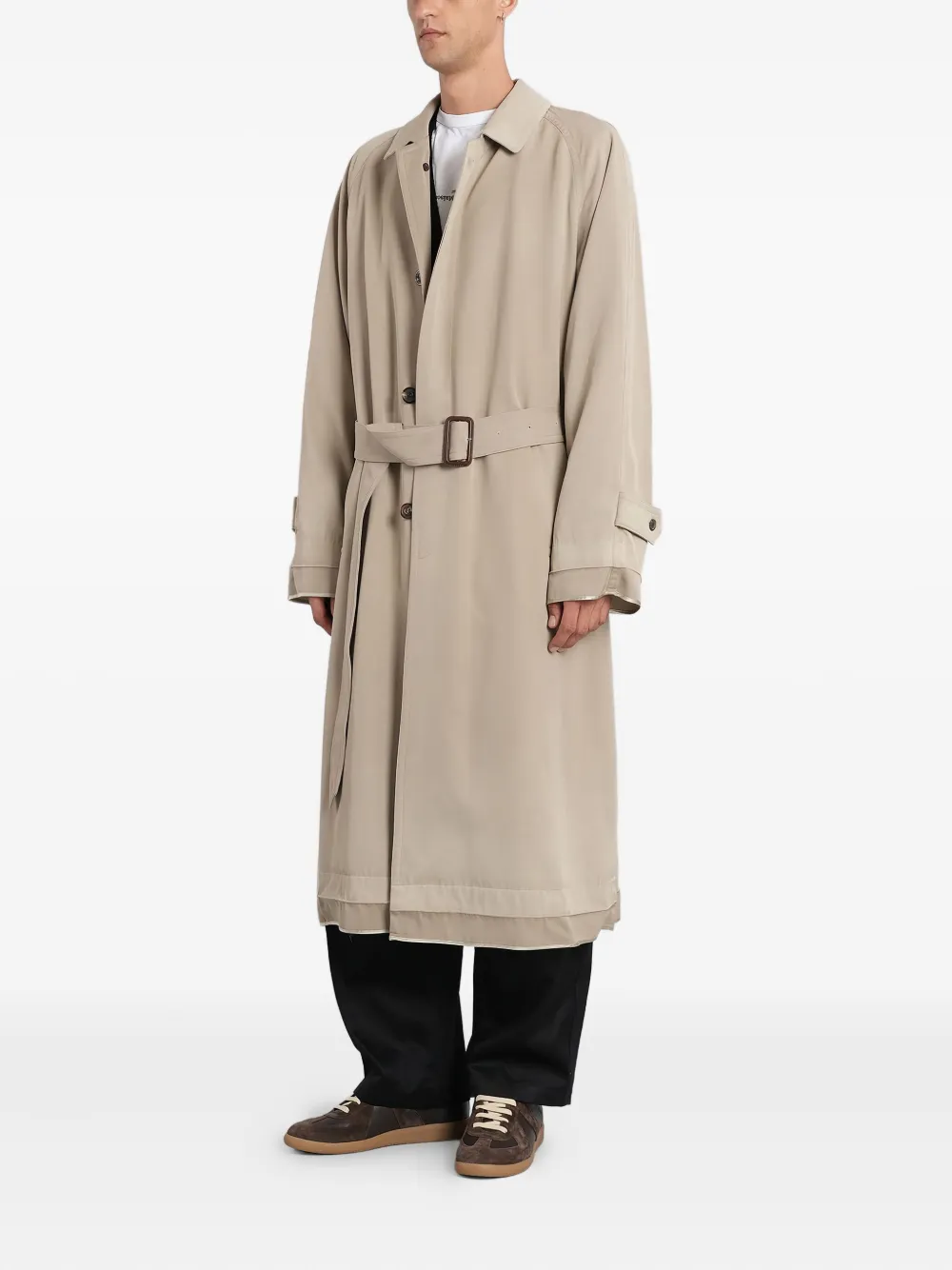 Maison Margiela Trenchcoat met gelaagd effect en ceintuur Beige