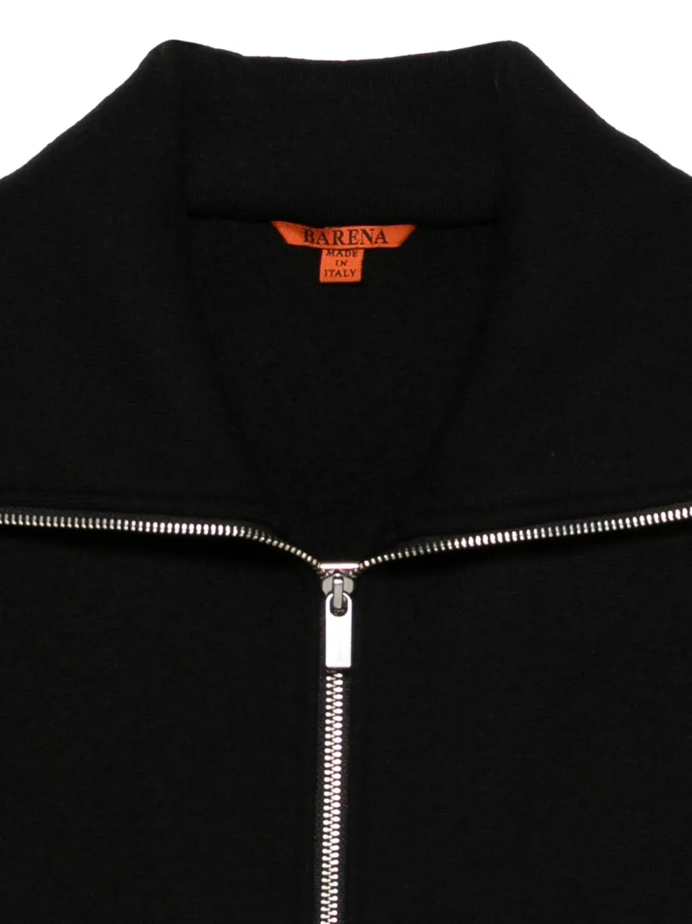 Barena Jas met hoge hals en rits aan de voorkant Zwart