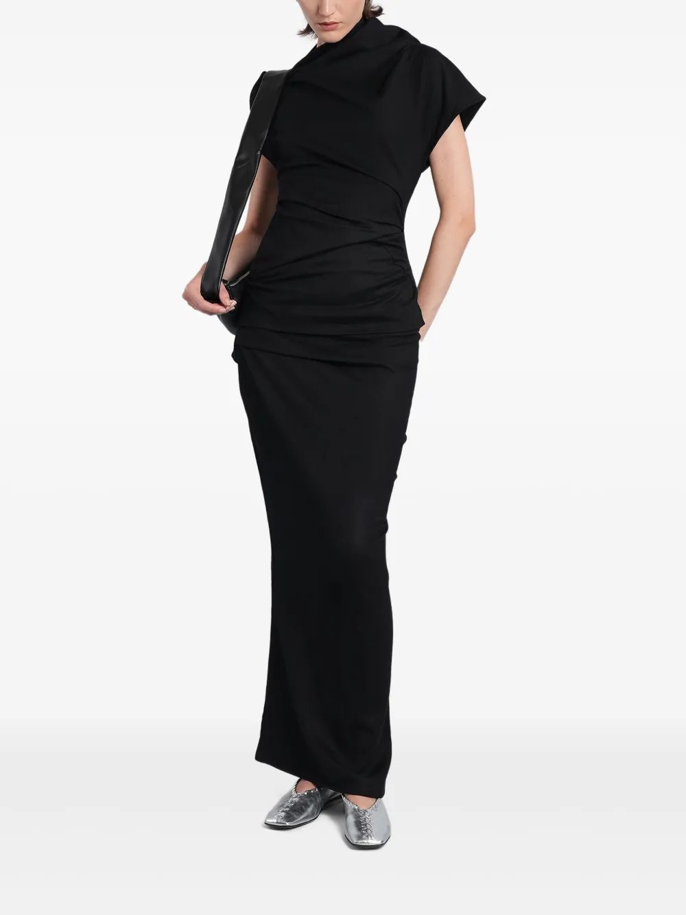 ENTIRE STUDIOS draped cowl-neck top | Black | Image 1
