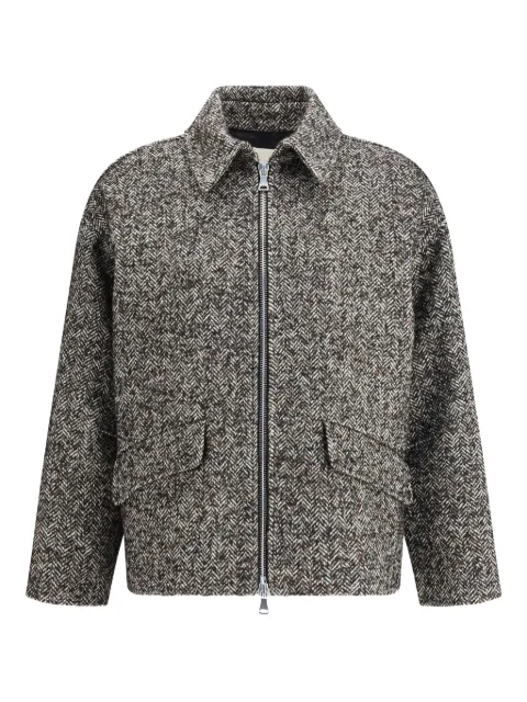 True Royal Alina herringbone zip-front jacket