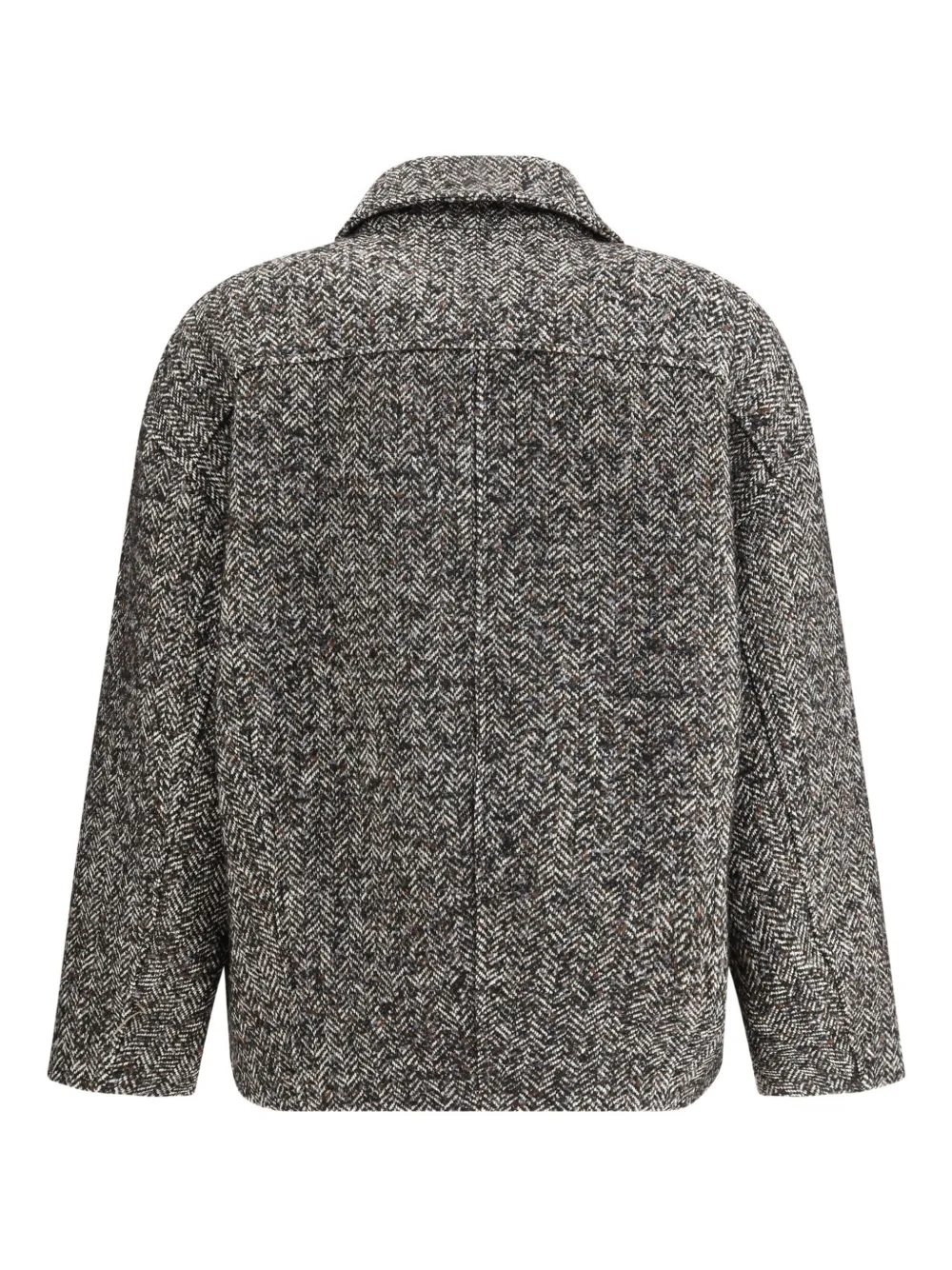 True Royal Alina Herringbone Zip-front Jacket In Gray