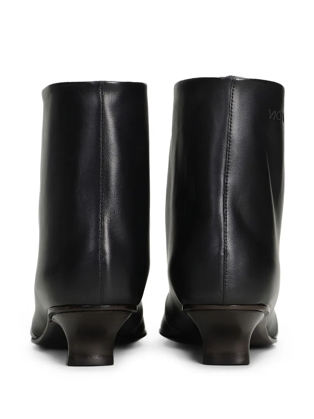 Vicini Cizin 30 Low Heels Ankle Boots In Black Leather In Black