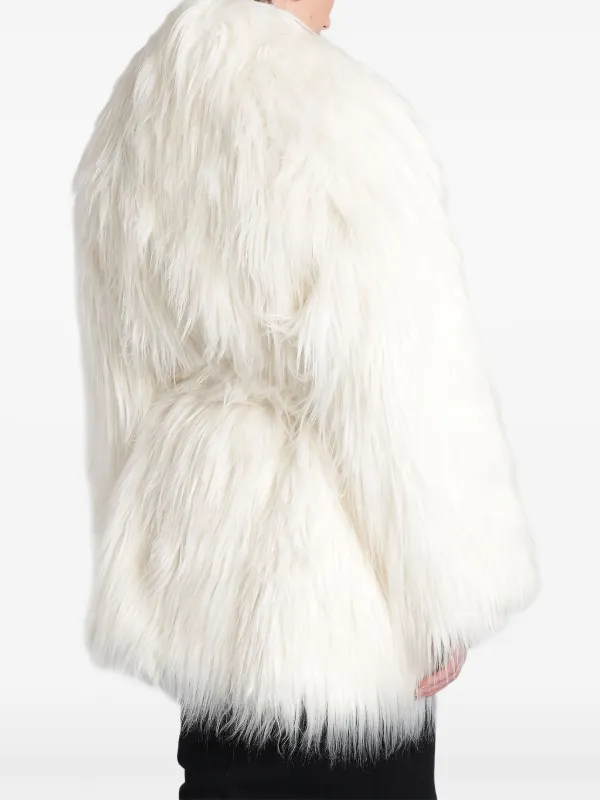 ENTIRE STUDIOS Belted faux-fur Coat | White | FARFETCH