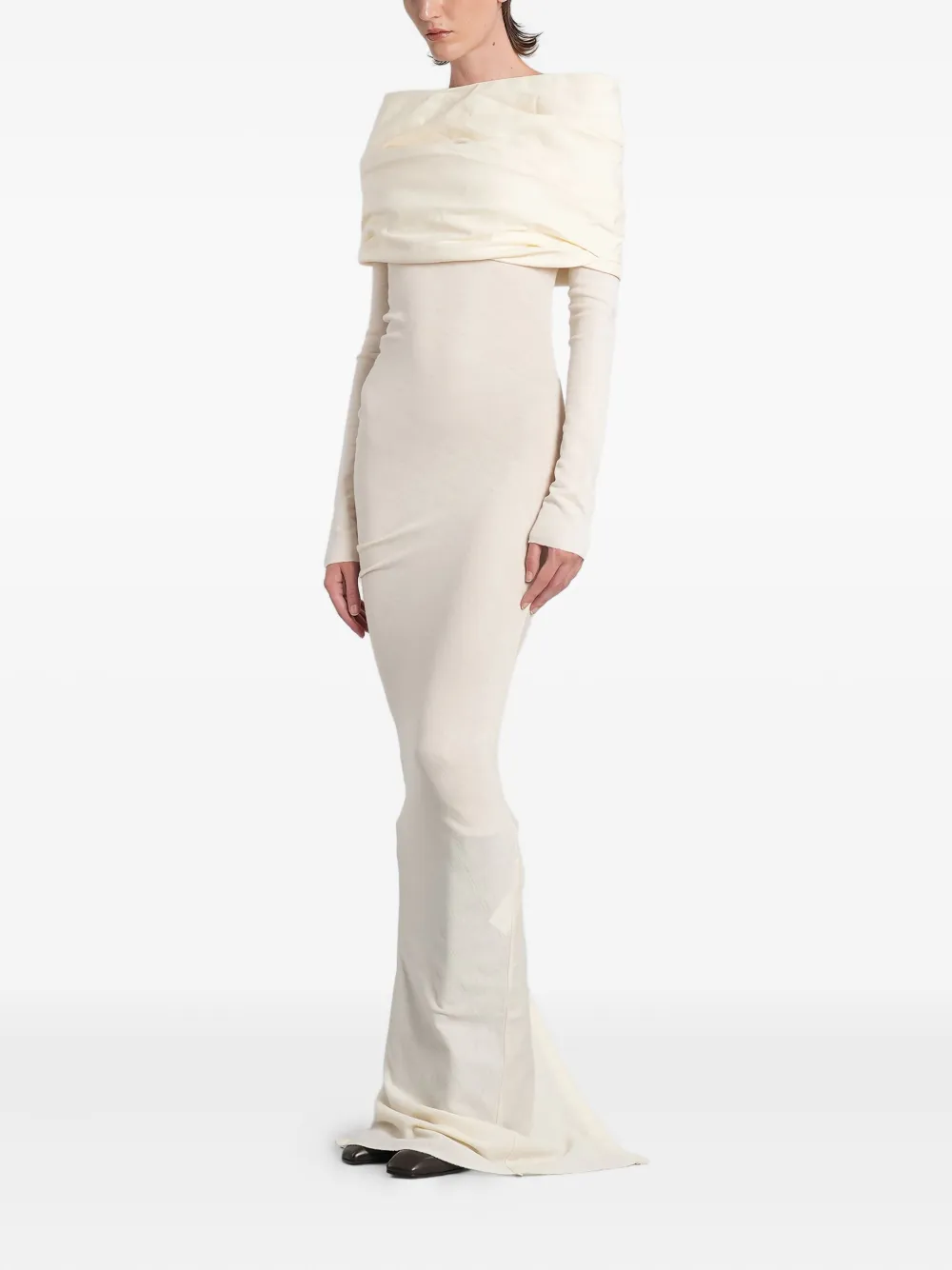 Entire Studios Cavalier Dress In Beige Wool In White