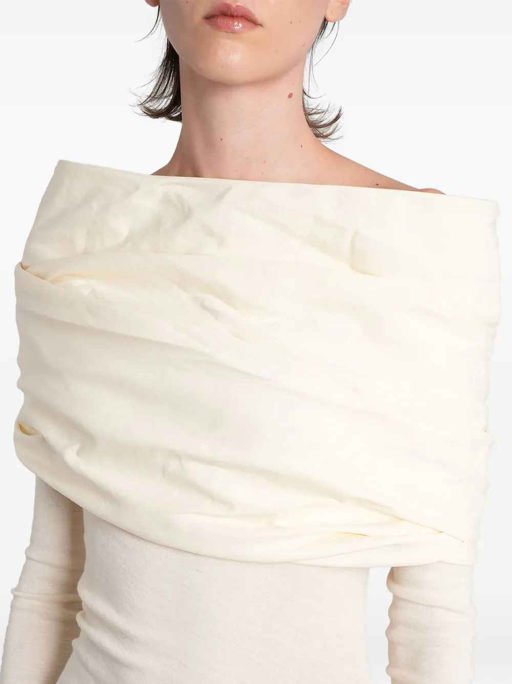 Entire Studios Cavalier Dress In Beige Wool In White