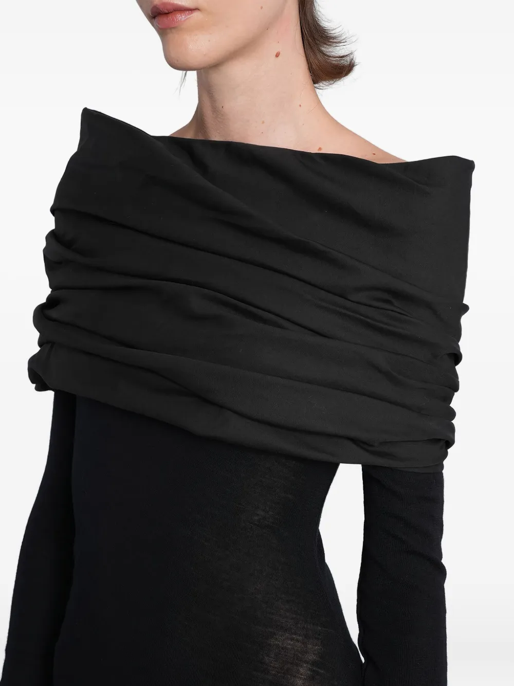 Entire Studios Draped-shoulder Maxi Dress In Black