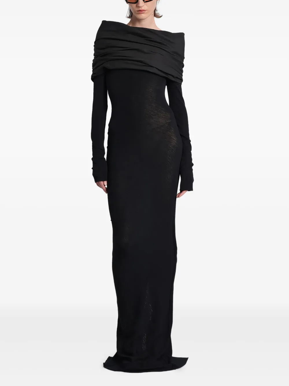 ENTIRE STUDIOS draped-shoulder maxi dress | Black | Image 1