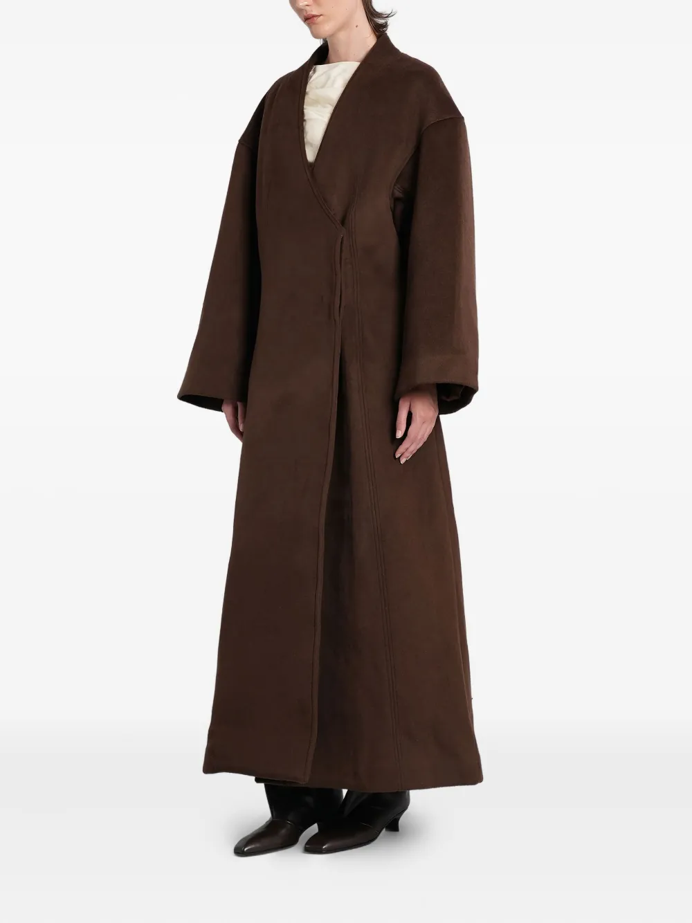 Entire Studios Wrap-front Double-breasted Coat In Brown