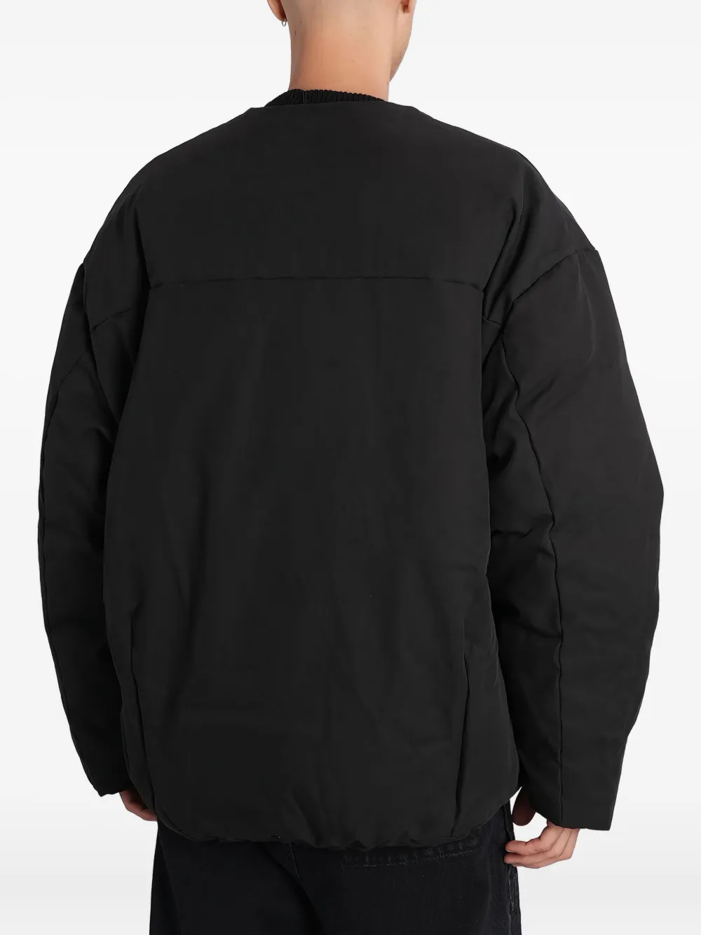 Entire Studios Collarless Padded Jacket In Black
