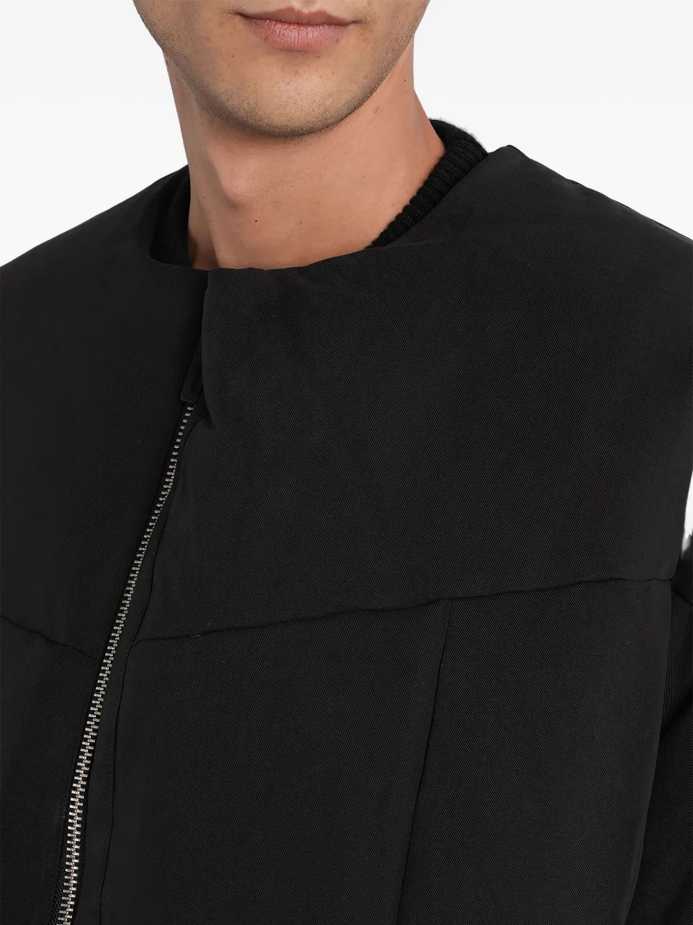 Entire Studios Collarless Padded Jacket In Black