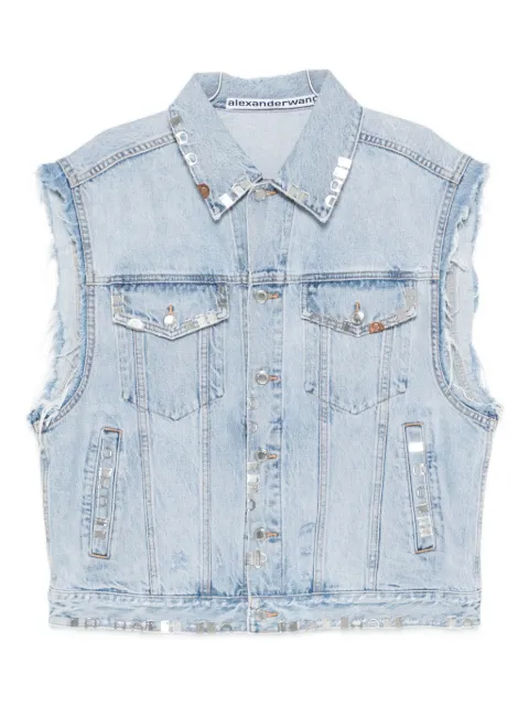 Alexander Wang embellished sleeveless denim jacket