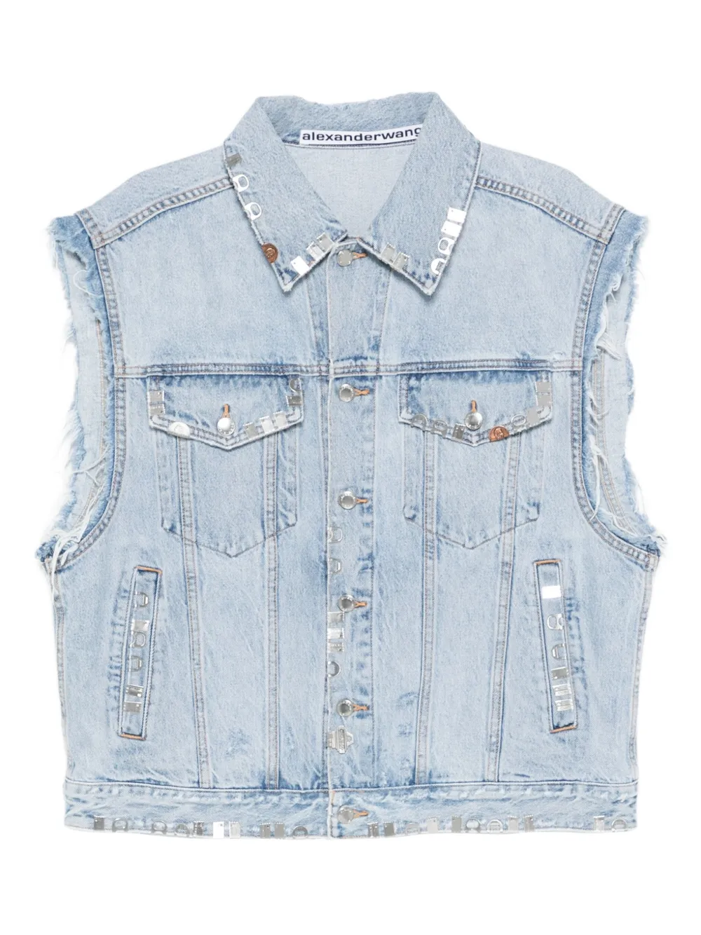 Alexander Wang embellished sleeveless denim jacket | Blue | Image 1