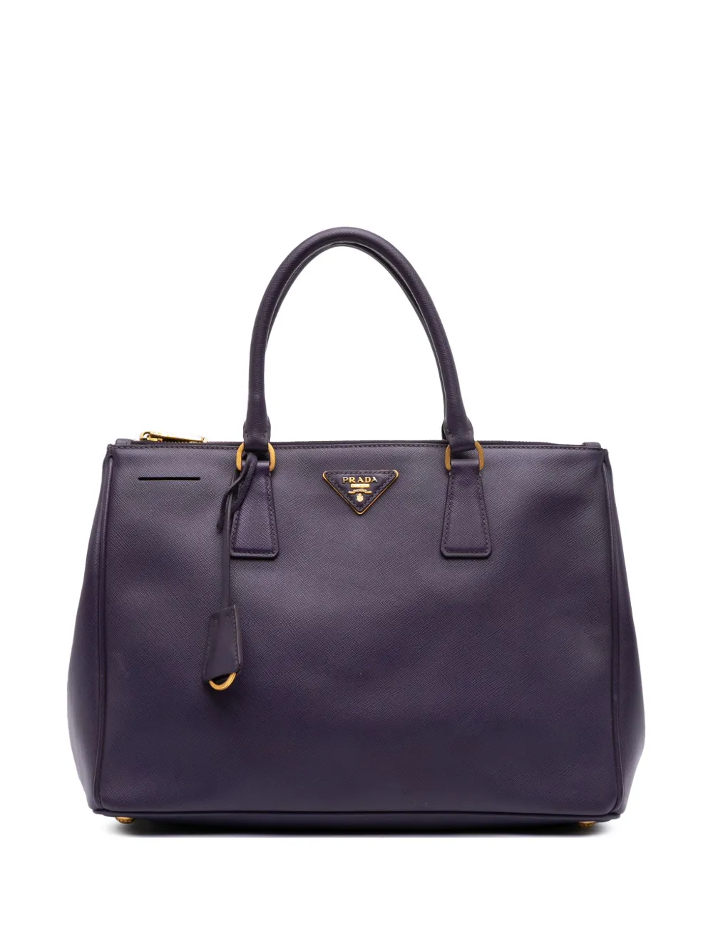 Prada Pre-Owned 2010-2025 ミディアム サフィアーノ ルクス ガレリア ダブルジップ サッチェルバッグ - パープル Prada Pre-Owned 2010-2025 ミディアム サフィアーノ ルクス ガレリア ダブルジップ サッチェルバッグ - パープル