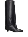 Vicini square-toe leather boots - Black