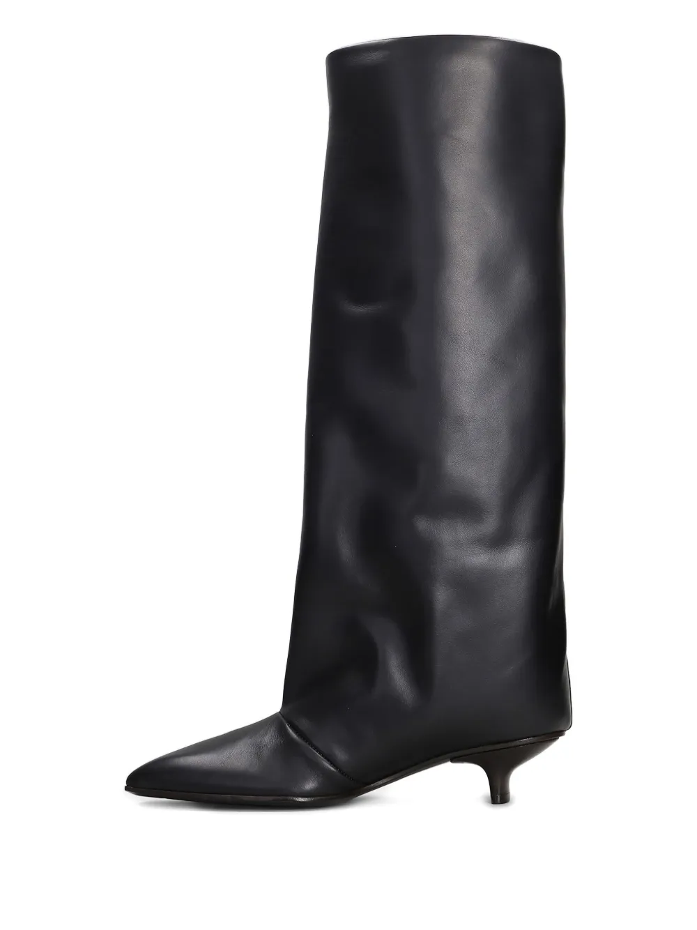 Vicini Square-toe Leather Boots In Black