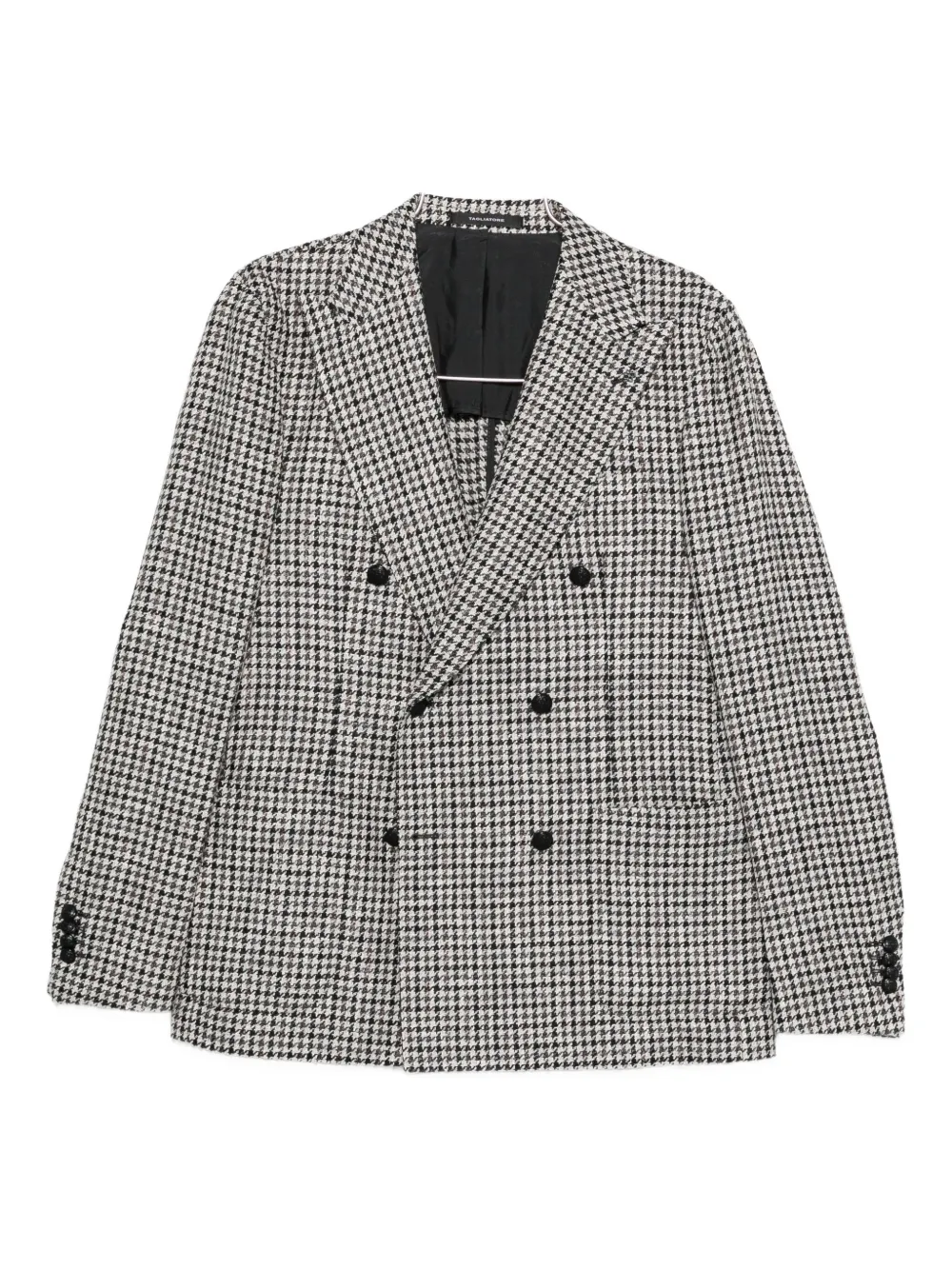 Tagliatore Houndstooth Double-breasted Blazer In Gray