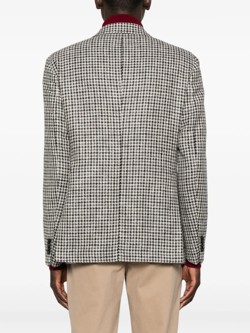 Tagliatore Houndstooth Double-breasted Blazer In Gray