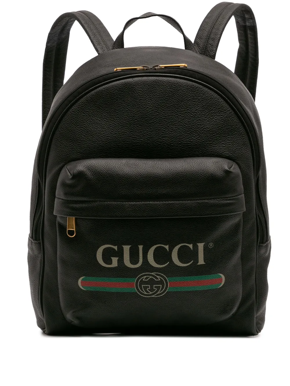 Gucci Pre-Owned 2016-2025 レザー ロゴ バックパック - ブラック Gucci Pre-Owned 2016-2025 レザー ロゴ バックパック - ブラック