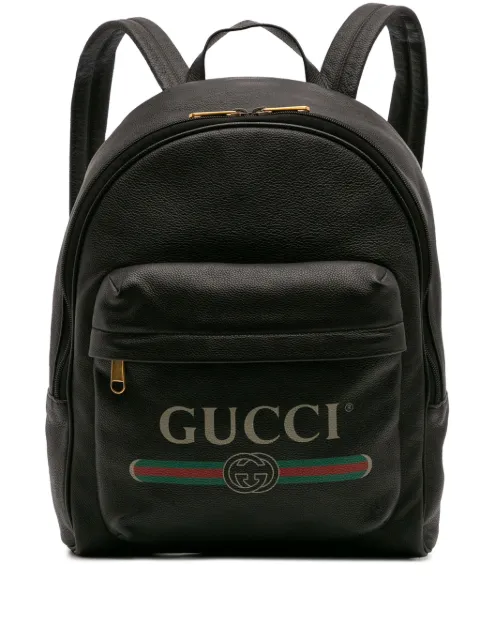 Gucci Pre-Owned 2016-2025 Leather Logo backpack