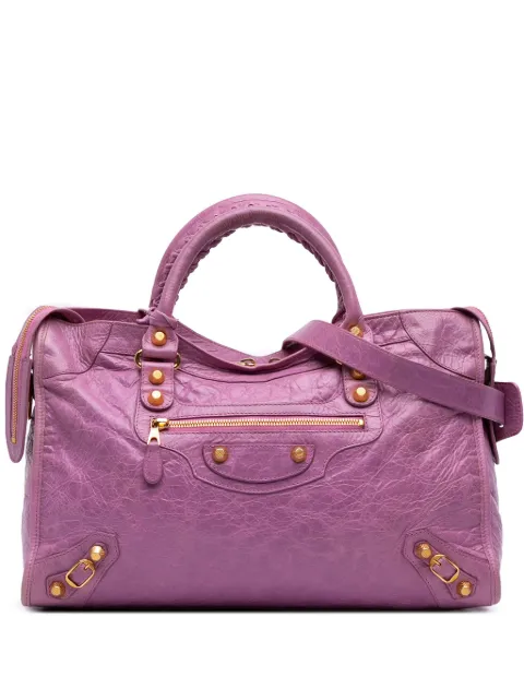 Balenciaga Pre-Owned 2015 Lambskin Motocross City Giant 12 satchel