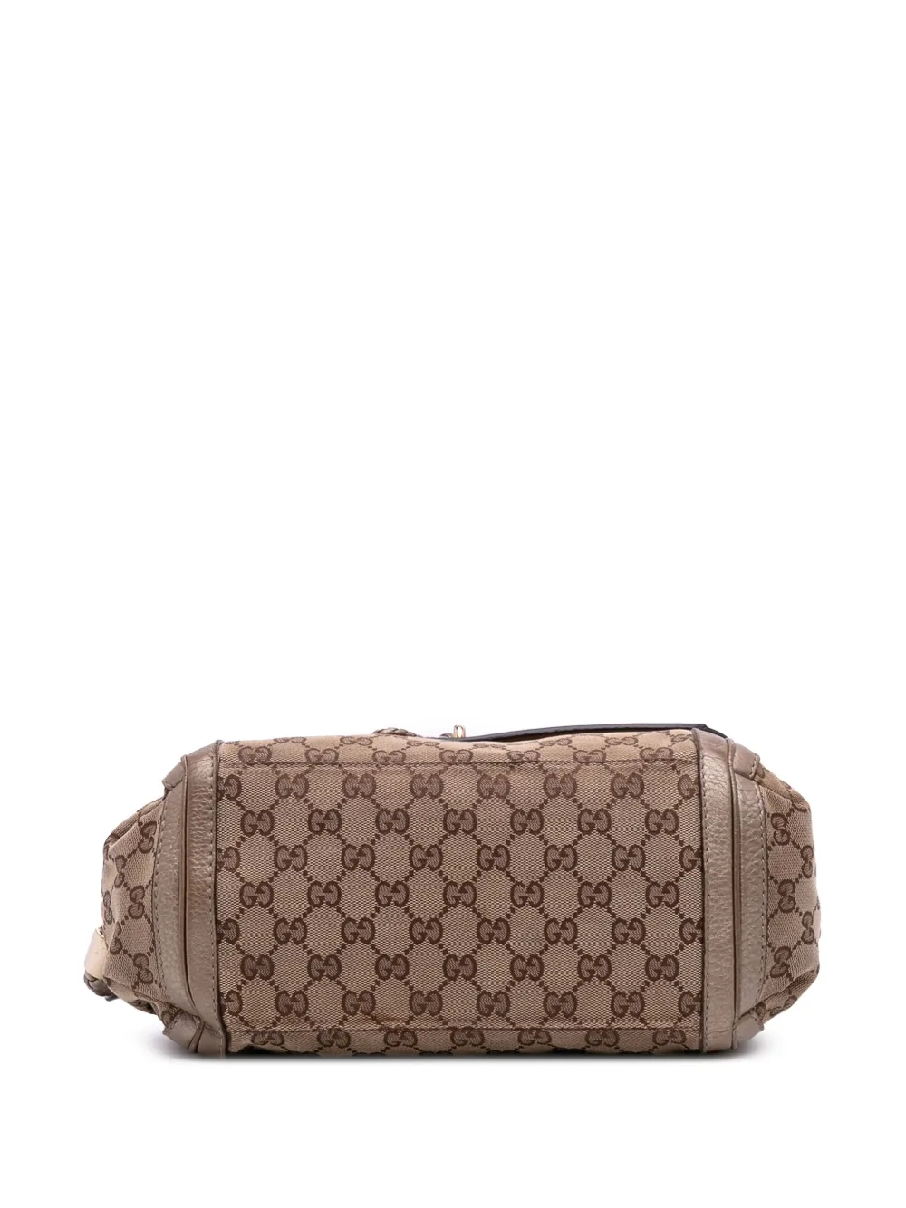 Pre-owned Gucci 2000-2015 Gg Canvas Bella Flap Satchel In Brown