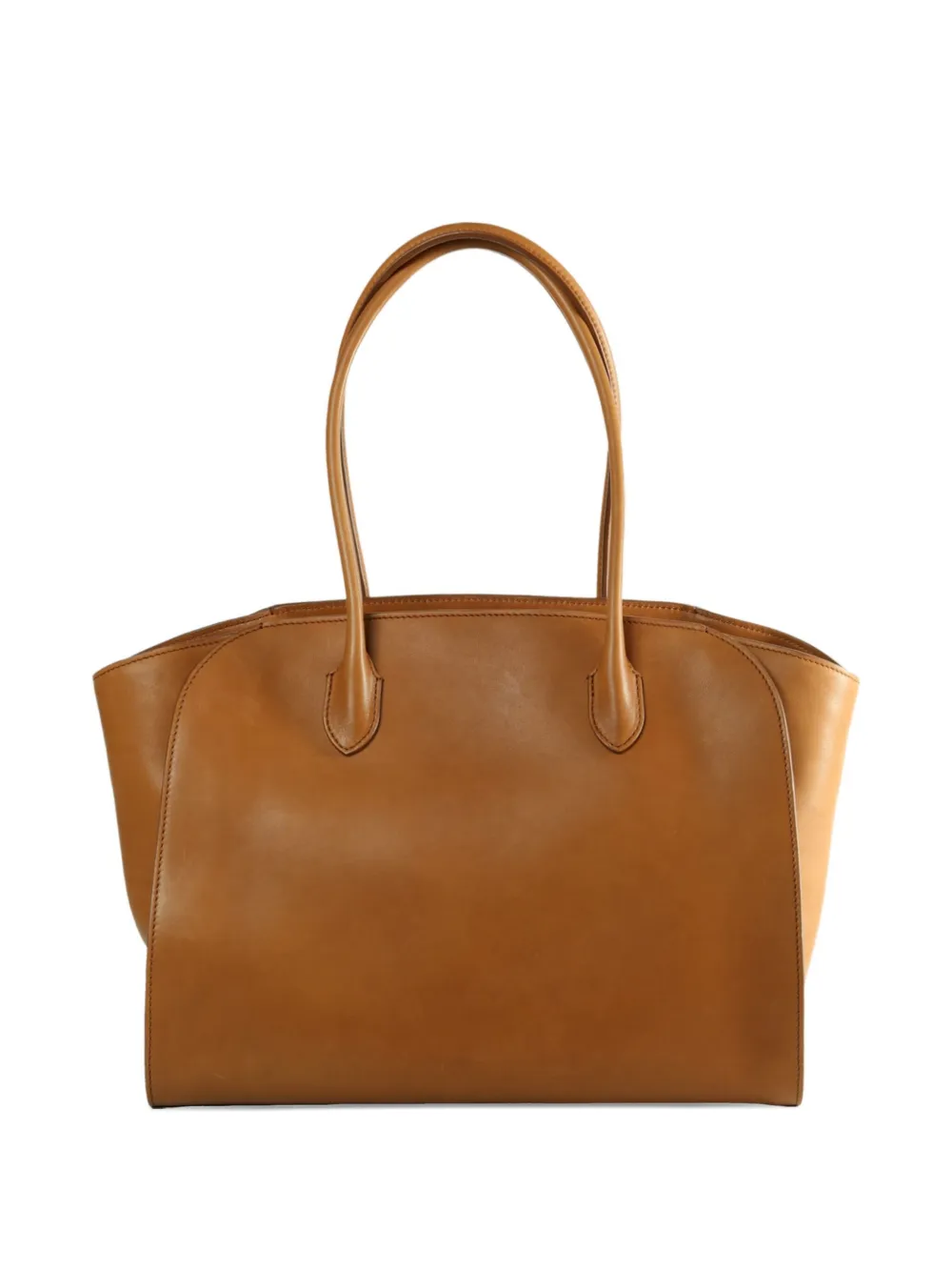 The Row Leather Tote Bag Double Handle In Brown