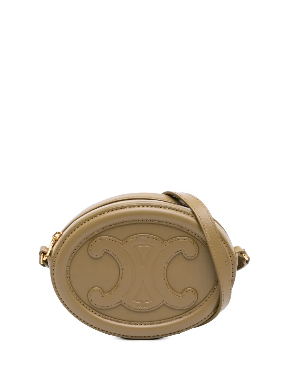 Céline Pre-Owned 2022 スモール カーフスキン キュイルトリオンフ オーバル ショルダーバッグ - ブラウン Céline Pre-Owned 2022 スモール カーフスキン キュイルトリオンフ オーバル ショルダーバッグ - ブラウン